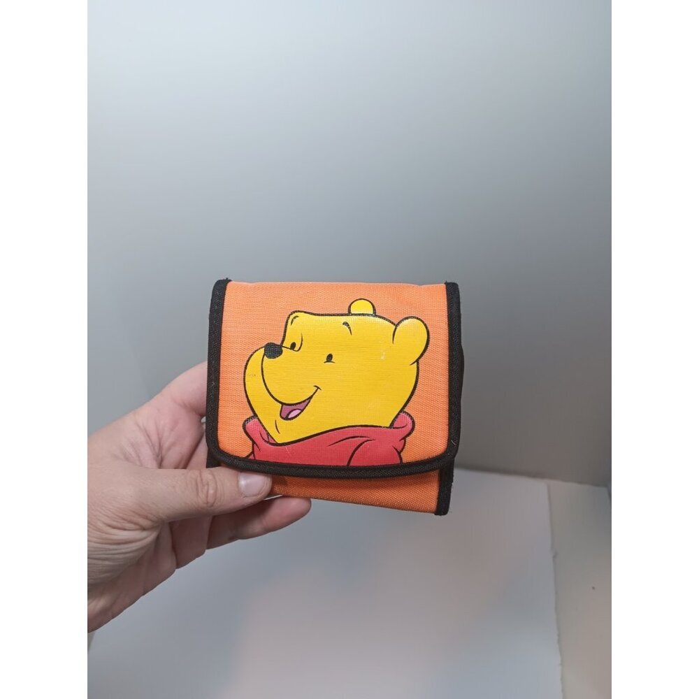 Rare Vintage Trifold Disney Pooh Bee Yourself Wallet Nylon Hook Loop Closure